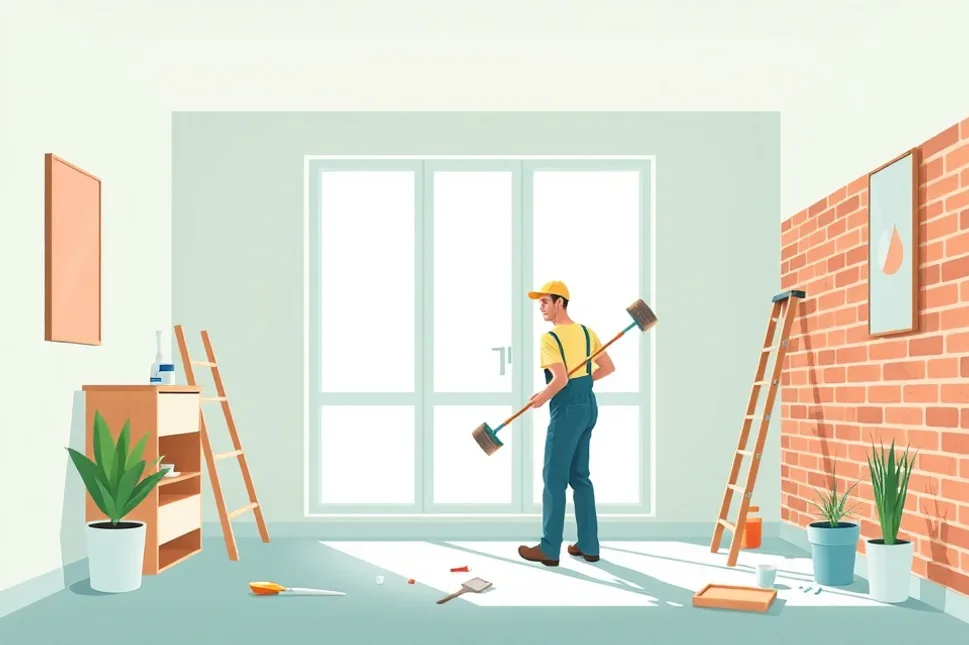 Intérieur rénové après travaux de peinture à Cogolin